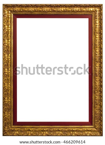 gold picture frames. Isolated over white background