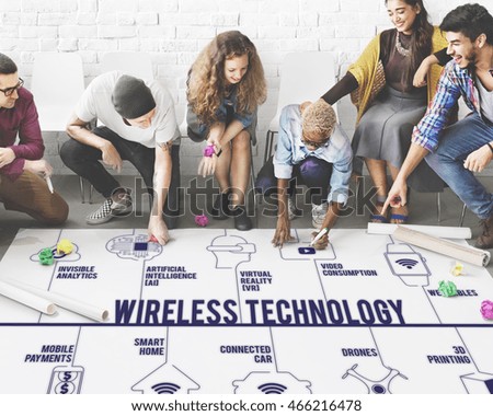 Wireless Technology Connected Drones Technology Concept