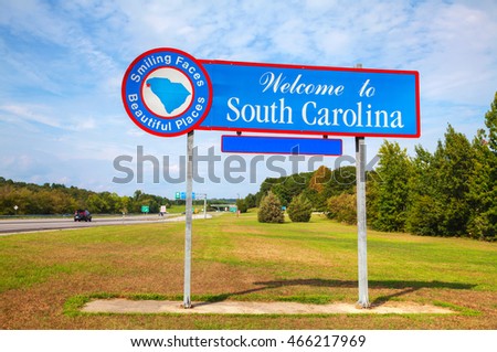 Welcome to South Carolina sign at he state border