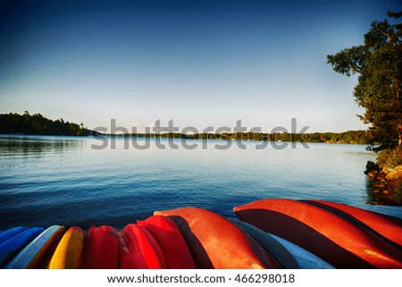 Lake Rousseau Muskoka Ontario Royalty-Free Stock Photo #466298018