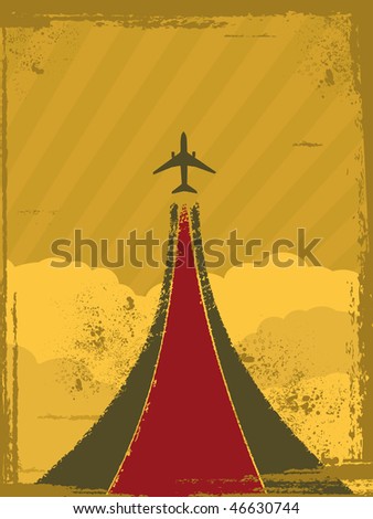 Retro plane and trail background