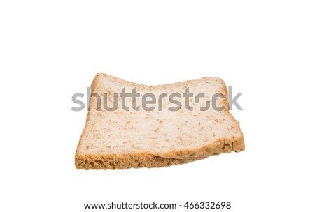 Bread wheat slices isolated on white background. Focus stacking technique.