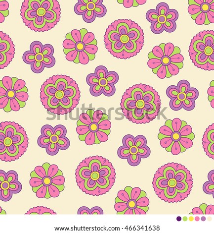 Cute pastel floral seamless pattern