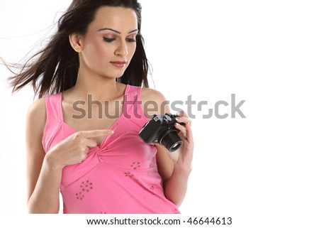 Indian teenage girl with the camera