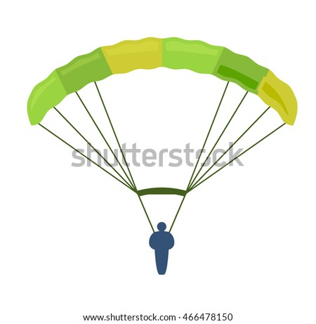 Illustration fly parachute flat icon cartoon graphic