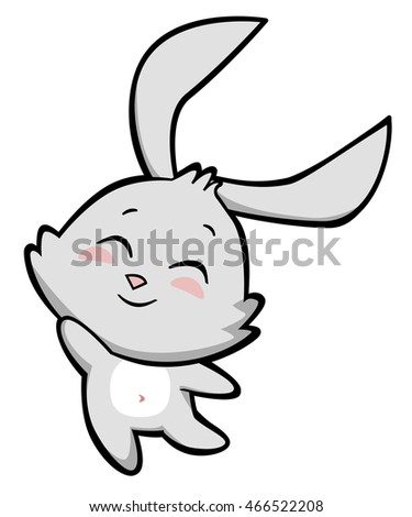 Portrait of a smiling rabbit emotions sticker