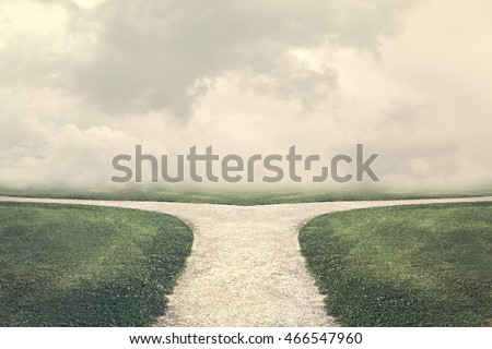 fork outdoor double unknown way Royalty-Free Stock Photo #466547960
