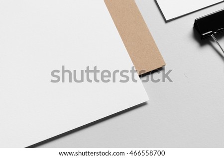 Branding / Stationery Mock-Up - Kraft & White. Close-Up - Letterhead (A4)