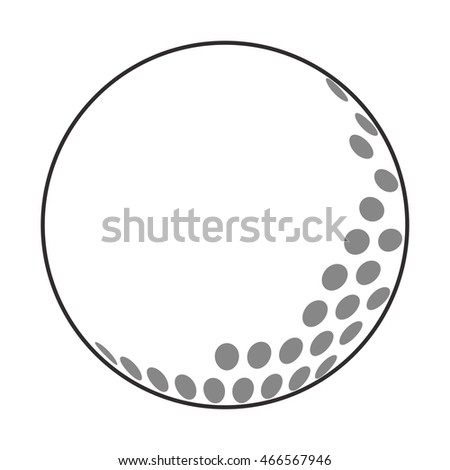 flat design golf ball icon vector illustration