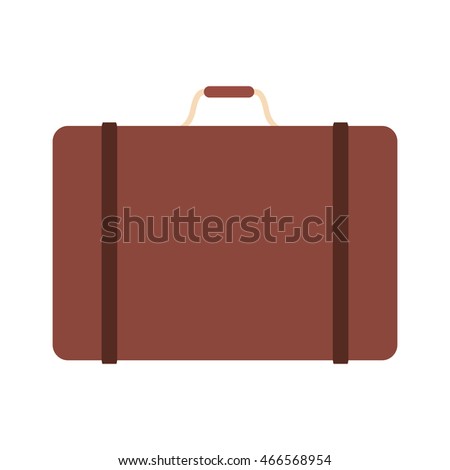 flat design single suitcase icon vector illustration