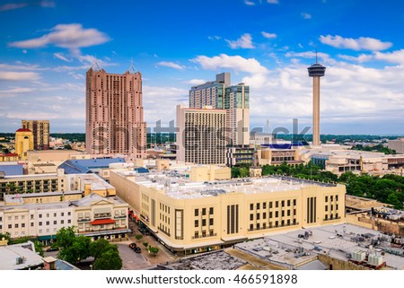 San Antonio, Texas, USA downtown skyline.