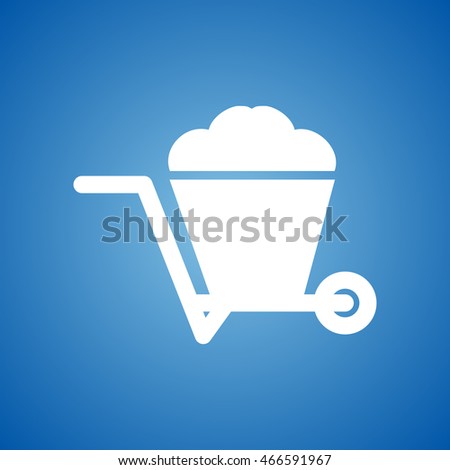 Utility Cart Icon on blue color. 