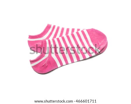 Child's striped socks, pink sock for backgrounds or textures.
