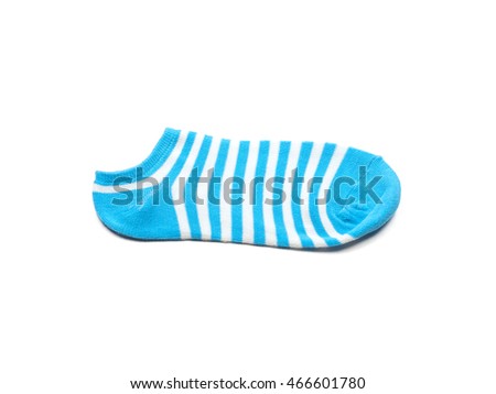 Sock stripes, blue sock on white background.