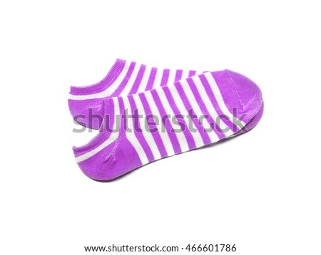 Child's striped socks, purple sock for backgrounds or textures.