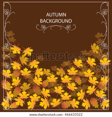 Natural background with autumn leaves. Vector illustration.