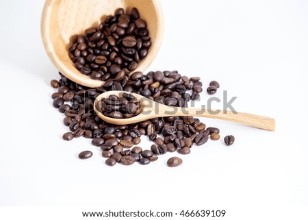 coffee bean on Wood Cup