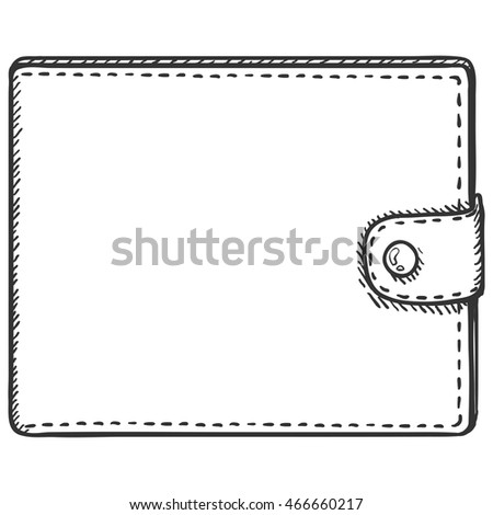 Vector Single Sketch Leather Wallet