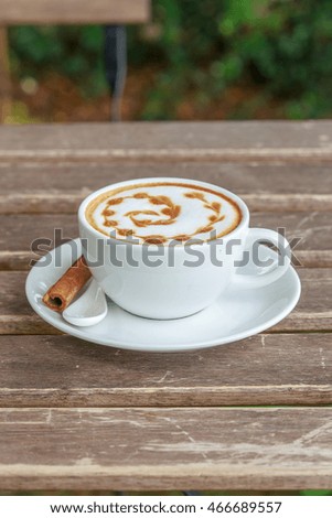 Close up picture of a coffee on the table.