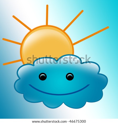  illustration of sun and clouds
