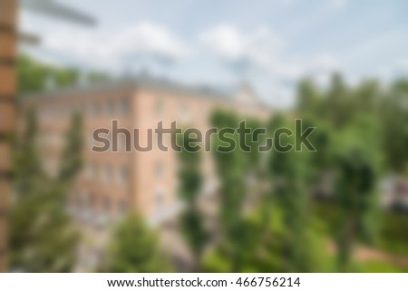 Office building exterior theme creative abstract blur background with bokeh effect