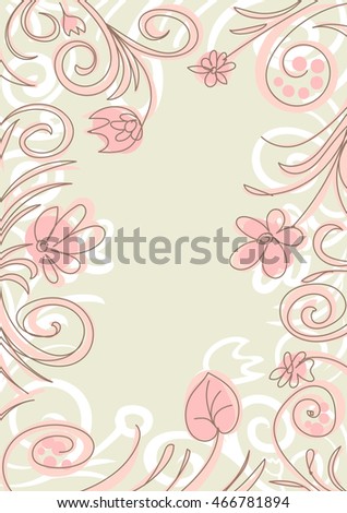 Stylish hand drawn floral background