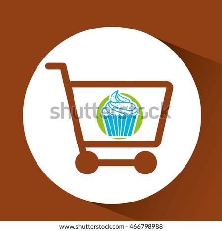 shopping dessert, fresh bakery products, vector illustration
