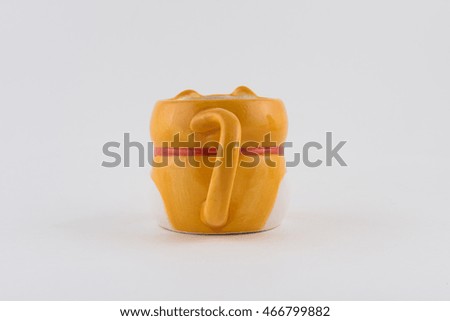 Animal face cup (cat) on white background