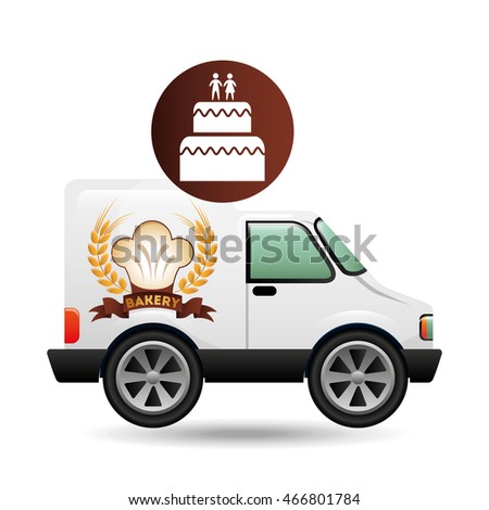 transport of fresh bakery products, vector illustration