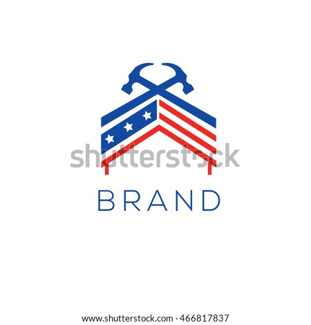 American flag repairs vector logo template
