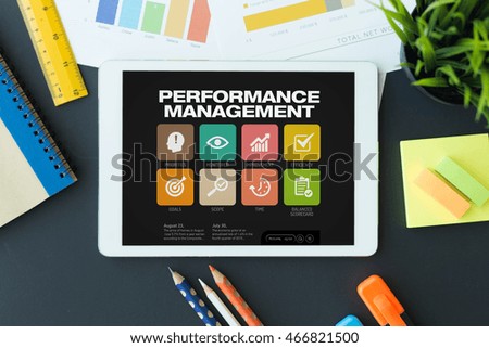 Performance Management Concept on Tablet PC Screen
