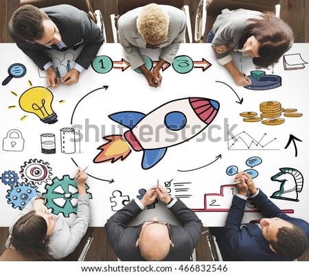 Launch Startup Goals Vision Mission Concept Royalty-Free Stock Photo #466832546