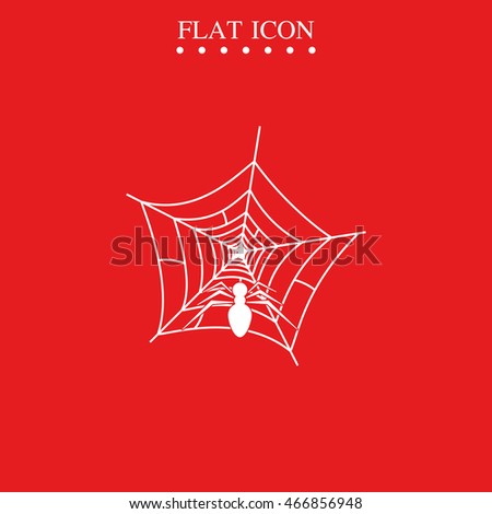 Spider net with spider icon.