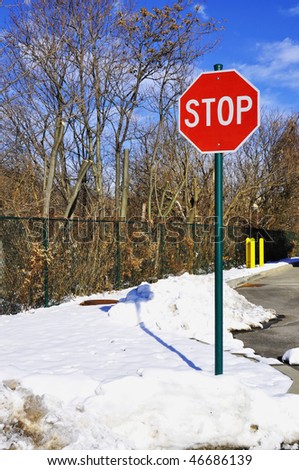 Stop sign in the snow
