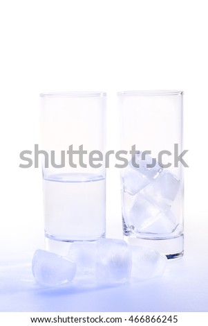 Studio picture of glass of water with ice cubes (with clipping path)