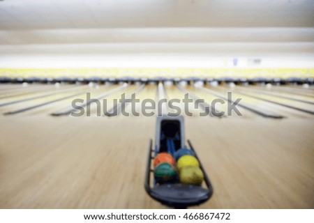 Blur image of bowling alley