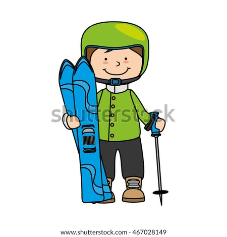 kid child boy smile snowboard winter sport jacket hat clothing snow  vector graphic isolated  illustration