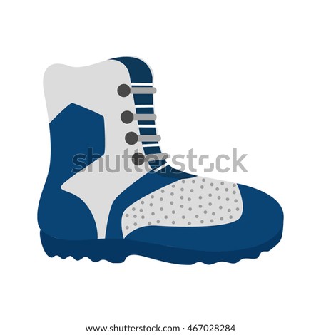 hiking boot shoes winter snow mountain ice vector graphic isolated and flat illustration