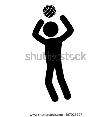 volleyball man pictogram playing pose sport person vector graphic isolated and flat illustration