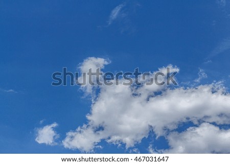 Blue sky with clouds close up beautiful.