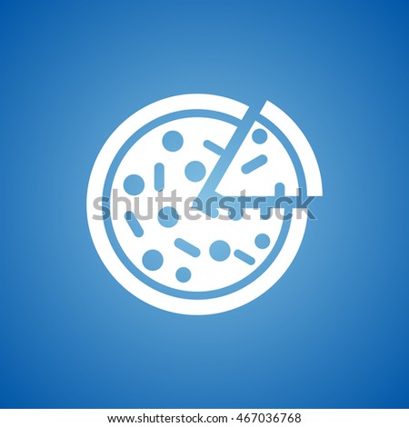 Pizza Icon on blue color. 