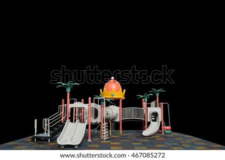 Old playground isolated on black background.
