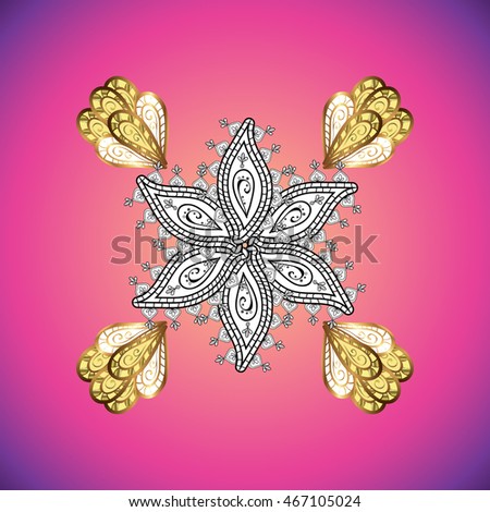 White Ornament on the pink round gradient background