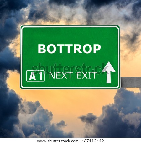 BOTTROP road sign against clear blue sky
