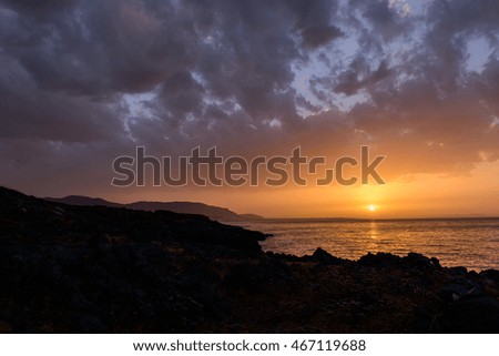 A delightful sunset on the seashore