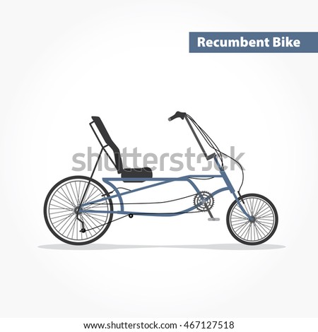Recumbent bicycle, bike flat icon. Vector modern illustration and design element on white background.