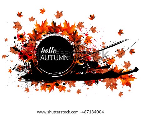 Autumn Wallpaper Fall  Leaves Festival template. Bright colourful autumn leaves 