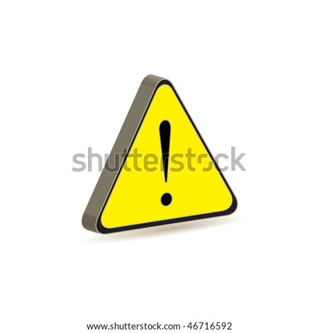 yellow triangle with exclamation sign