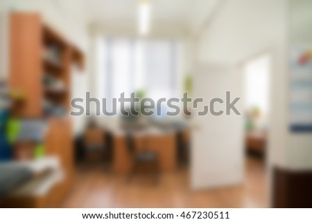 Common office building interior  theme creative abstract blur background with bokeh effect