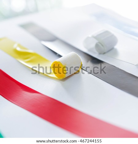 Real Color p.v.c. tape stripes as concept background - Square Shaped
